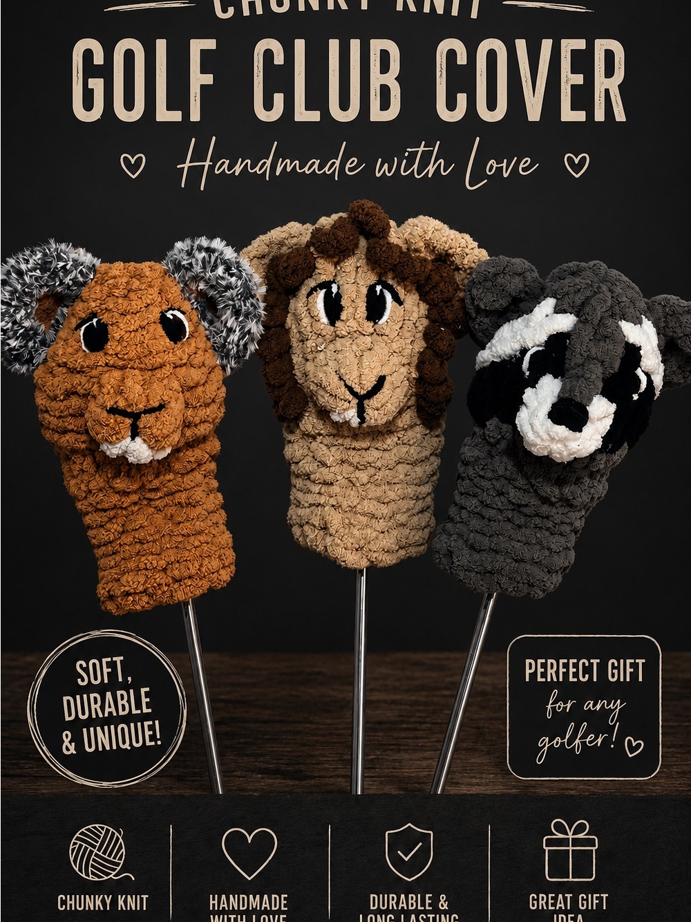 ⛳️ Chunky Knit Golf Club Covers ⛳️